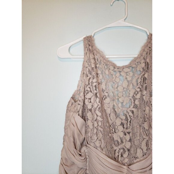 David's Bridal Women's 14 Formal Dress Long Maxi Sleeveless Pink Floral Lace - Picture 4 of 6